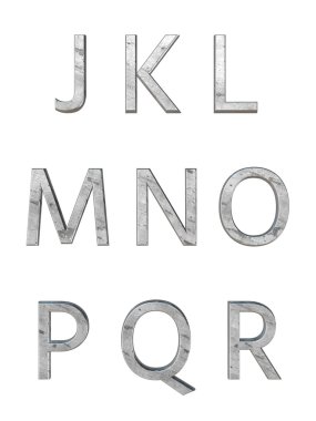 Metal alfabe. 3D render