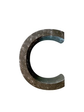 Metal alfabe. 3D render