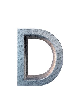 Metal alfabe. 3D render