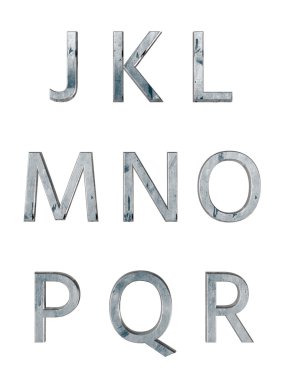 Metal alfabe. 3D render