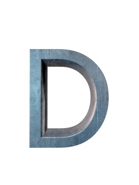 Metal alfabe. 3D render