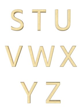 Metal alfabe. 3D render