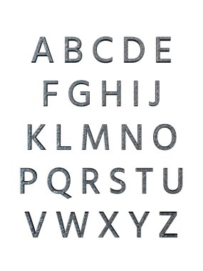 Metal alfabe. 3D render