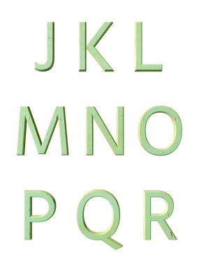 Metal alfabe. 3D render