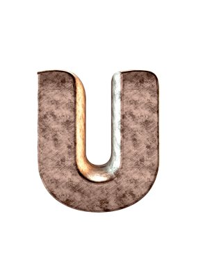 Metal alfabe. 3D render