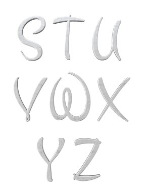 Metal alfabe. 3D render