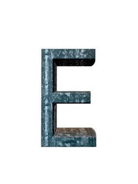 Metal alfabe. 3D render