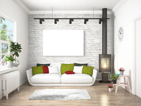 Modern bright interior . 3D rendering — Stock Photo, Image