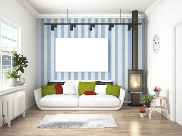 Modern bright interior . 3D rendering — Stock Photo, Image