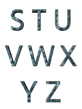 Metal alfabe. 3D render