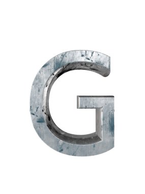 Metal alfabe. 3D render