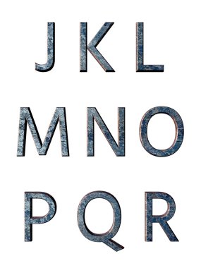 Metal alfabe. 3D render