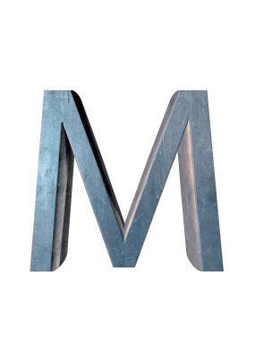 Metal alfabe. 3D render