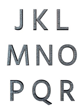 Metal alfabe. 3D render