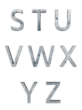 Metal alfabe. 3D render