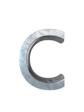 Metal alfabe. 3D render