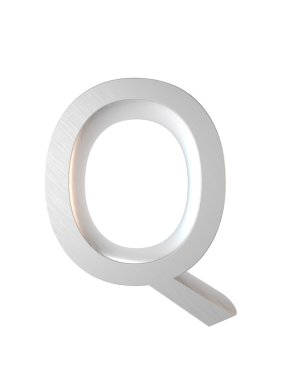 Metal alfabe. 3D render