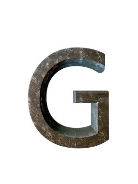 Metal alfabe. 3D render