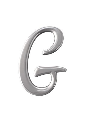 Metal alfabe. 3D render