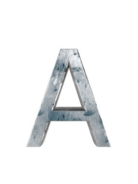 Metal alfabe. 3D render