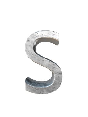 Metal alfabe. 3D render