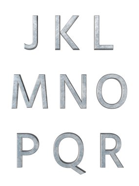 Metal alfabe. 3D render