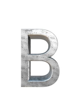 Metal alfabe. 3D render