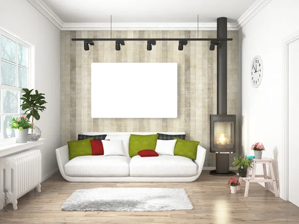 Modern bright interior . 3D rendering — Stock Photo, Image