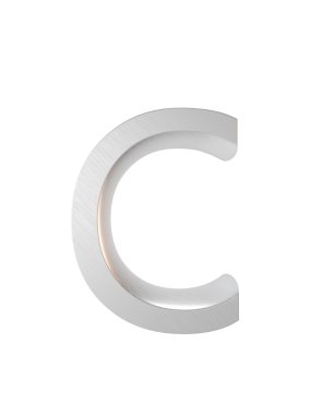 Metal alfabe. 3D render