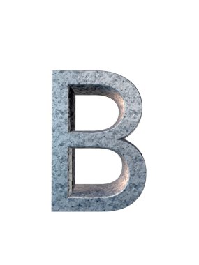 Metal alfabe. 3D render