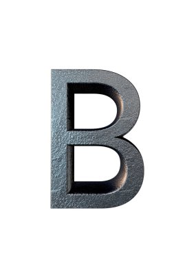 Metal alfabe. 3D render