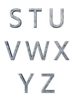 Metal alfabe. 3D render