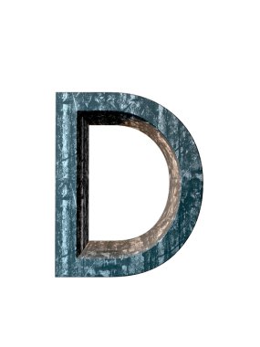 Metal alfabe. 3D render