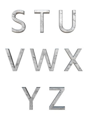 Metal alfabe. 3D render