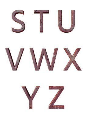 Metal alfabe. 3D render