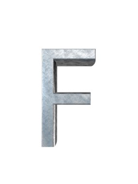 Metal alfabe. 3D render