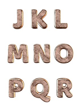 Metal alfabe. 3D render