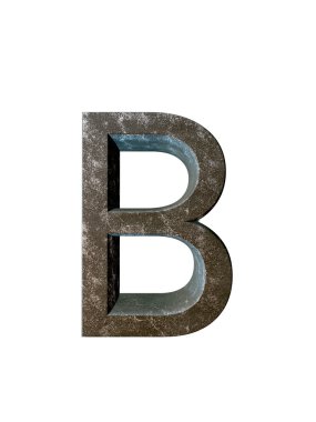 Metal alfabe. 3D render