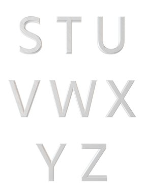 Metal alfabe. 3D render