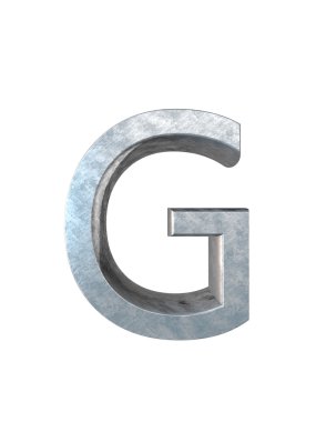 Metal alfabe. 3D render