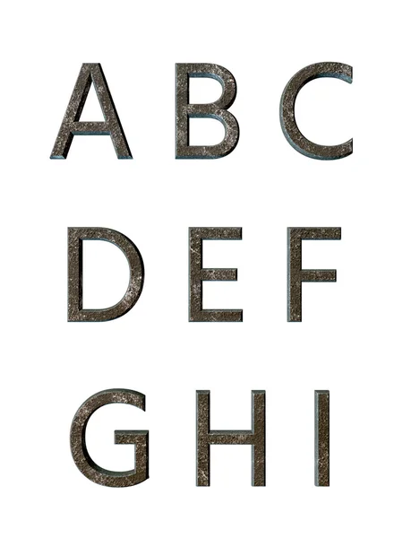Alfabeto metálico. Renderizado 3D —  Fotos de Stock