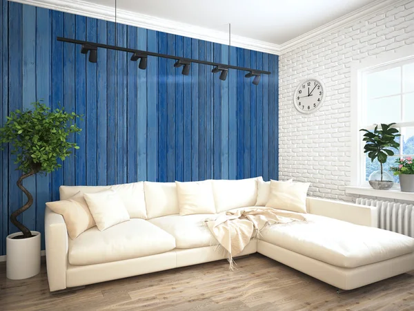 Modern bright interior . 3D rendering — Stock Photo, Image