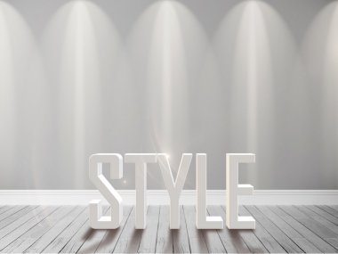 Modern parlak iç. 3D render