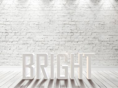 Modern parlak iç. 3D render