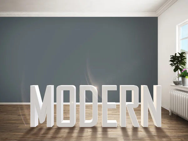 Modern, világos belső tereiben. 3D-leképezés — Stock Fotó
