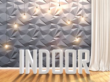 Modern parlak iç. 3D render