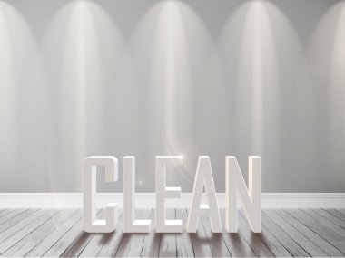 Modern parlak iç. 3D render