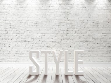 Modern parlak iç. 3D render