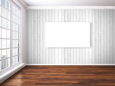 Modern parlak iç. 3D render