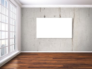 Modern parlak iç. 3D render